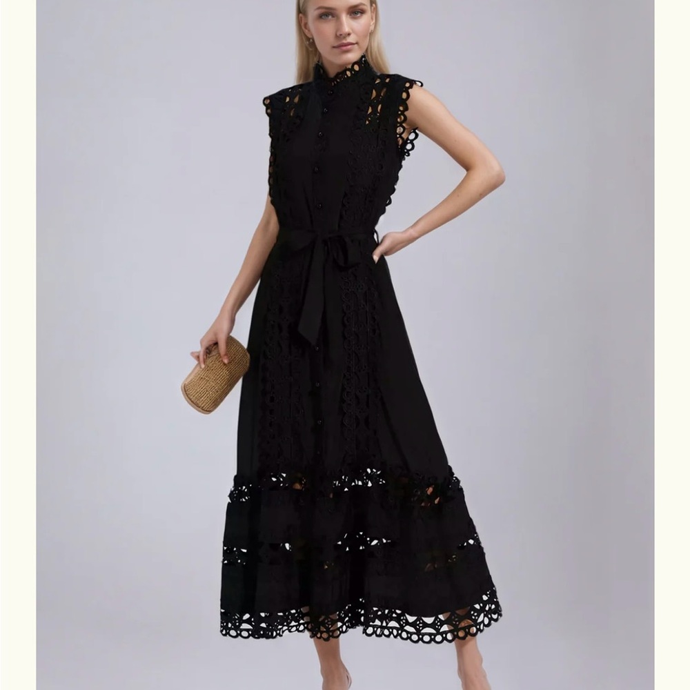 Black Sleeveless Hallow Maxi Dress - Size S. New with tags never worn.